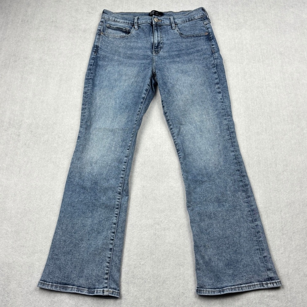 GAP Denim Jeans Womens 12 31 Short Light Wash Baby Bootcut Stretch Pants 773648